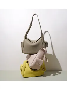 Sac bandoulière en cuir de vachette véritable lingot minimaliste sac porté épaule de luxe