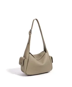 Sac porté épaule en cuir véritable de haute qualité au design de niche et sangle réglable.