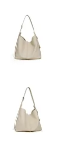 Minimalistische Damen Umhängetasche aus echtem Leder, große Kapazität für Alltag und Büro.