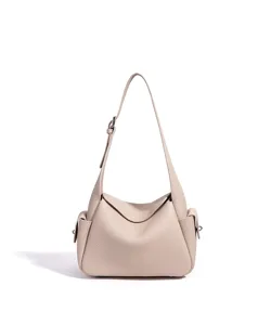 Sac à bandoulière en cuir véritable pour femme, sac sous les aisselles chic et élégant.