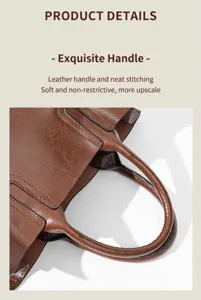Stylish genuine leather women handbag top handle tote bag classic commuter daily use.