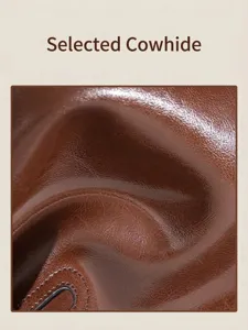 Genuine leather shoulder bag detail showing fine texture and soft touch brown surface