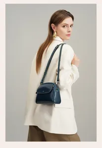 Stylish women genuine leather shoulder crossbody bag detailed model view fashion accessory