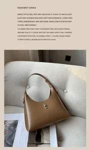 2025 New Women Leather Shoulder Bag Chic Hobo Handbag Versatile Underarm Bag Daily Use