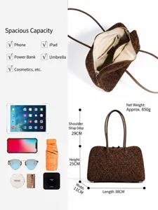 Leopardenmuster Wildleder Bowling Umhängetasche, Handtasche mit 38cm Boden und 29cm Henkel.