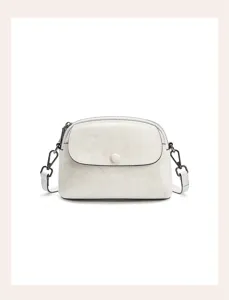 Detail view of the elegant mini dome crossbody bag featuring smooth leather and sleek hardware.