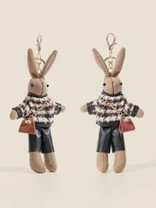 Mignon Chien-Loup Pied-de-Poule Lapin Peluche Poupée Sac Breloque Créatif Porte-Clés Cartoon Animal En Peluche Pendentif Accessoires De Mode