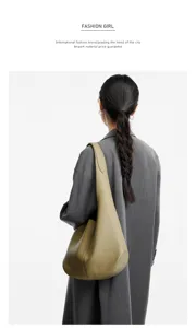 Minimalist leather hobo shoulder bag for women, stylish everyday commute tote purse.
