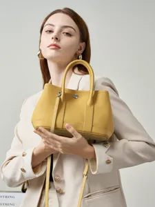 Bolso de Mano de Cuero Auténtico para Mujer Asa Superior Bandolera Estilo Diseñador de Lujo Tote Bag Bolso de Hombro Diario