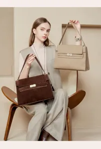 Vintage Wildleder und Leder Tragetaschen für Damen, große Kapazität modische Handtaschen.