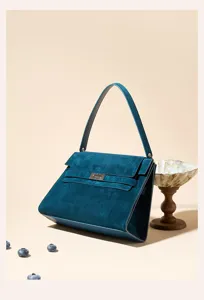Retro Wildleder Damen Unterarm Schultertasche, große Kapazität modische Umhängetasche.