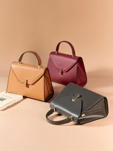 Genuine leather women handbag elegant shoulder commuter bag high end large capacity top handle
