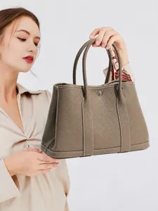 Genuine Leather Tote Bag For Women Large Capacity Commuter Handbag Classic Casual Shoulder Bag Top Handle Purse