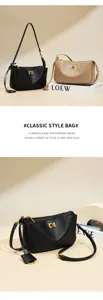 Minimalist leather underarm bag, premium cowhide commuter shoulder and crossbody bag.