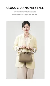 Classic leather top-handle handbag with metal hardware for women everyday commute chic style