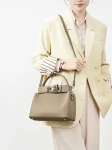 Women's Genuine Leather Top Handle Bag Fashion Urban Minimalist Crossbody Handbag Luxury Commuting Shoulder Bag