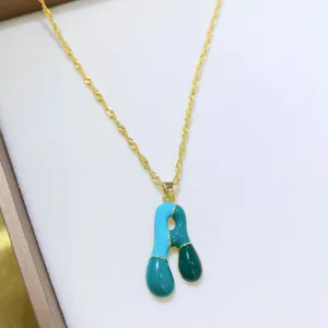 Collana con ciondolo lettera fluida dopamina, elegante catena in lega per donne stile.
