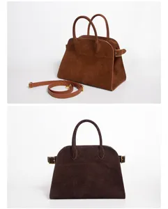Borsa grande in vera pelle scamosciata borsa shopper laptop per donna elegante