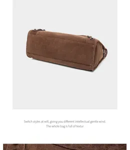 Brown suede motorcycle handbag vintage style shoulder bag elegant commuter chic crossbody purse