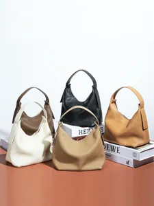 Genuine leather hobo tote bag stylish casual shoulder crossbody handbag for women daily wear
