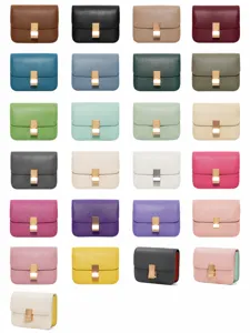 Women genuine leather box bag vintage shoulder crossbody bag multi-color stylish fashion chic
