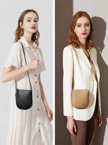 Echte Leder Umhängetasche für Damen, stilvolle minimalistische Handy-Tasche chic.