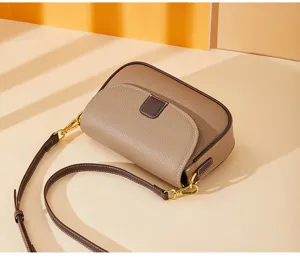 Genuine leather small cross-body bag for women, stylish square shoulder bag with fine strap.