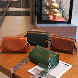 Vintage genuine leather women shoulder bag crossbody bag casual multi color stylish purse.