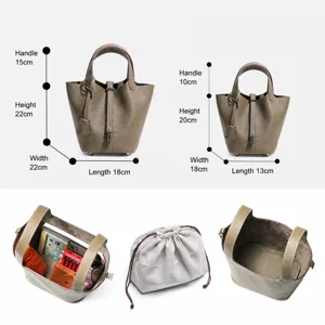 Borsa a secchiello in vera pelle di alta qualita lusso pelle bovina borsa da donna tabella taglie