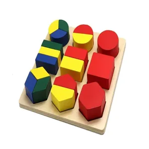 Hölzernes mathematisches Lernspielzeug zur Geometrie-Früherziehung für Kinder und Schule.