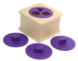 Holzform Sortierbox fuer Frueherziehung, geometrische Zuordnung kognitives Kinderspielzeug.