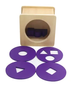 Giocattolo di smistamento in legno per bambini, scatola educativa con blocchi.