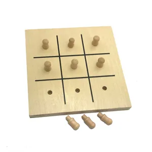 Montessori Holz Tic Tac Toe Brettspiel Lernspielzeug fuer fruehe Kindererziehung.