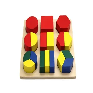Holz geometrische Form Sortierpuzzle Spielzeug für Kinder Früherziehung und Mathe Lernen.