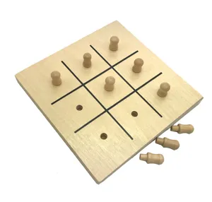 Montessori Holz Tic Tac Toe Brettspiel logisches Denken Fruehfoerderung Spielzeug