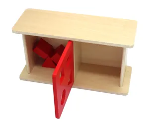 Wooden Montessori shape sorter toy box for early childhood toddler education and learning blocks.