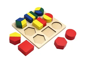 Hölzernes geometrisches Formensortierspielzeug für Kinder, frühes Mathe-Lernspielzeug.