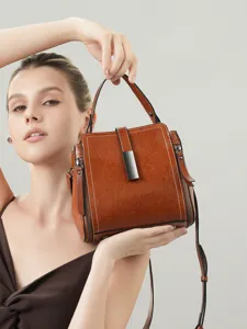 Women's Genuine Leather Shoulder Bag Urban Minimalist Large Capacity Handbag Casual Commuter Crossbody Bag