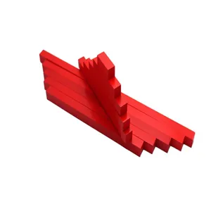 Montessori wooden red rods long rods sensory training early educational toy detailed view show.