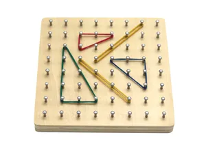 Wooden Geoboard Math Toy Montessori Educational Shape Learning Toy for Children Boys Girls