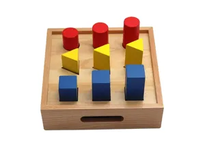 Montessori wooden geometric shape sorting and stacking early education toy for kids blocks.