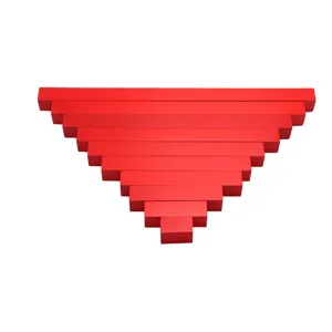 Montessori red rods wooden toy set for early childhood education sensory training development.