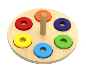 Montessori Holzspielzeug Farbsortierung Stapelring buntes Fruherziehungsspielzeug