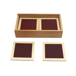 Montessori Wooden Sensory Touch Boards Early Educational Learning Toy Tactile Board Set With Storage Box For Kids