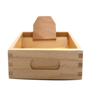 Montessori wooden scraping sand box educational toy toddler early learning sensory tool