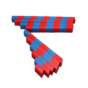 Montessori math number rods red blue wooden educational toys early learning kids counting