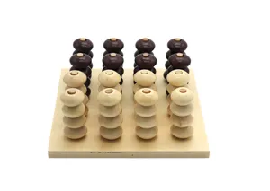 Wooden 3D four-in-a-row gravity board game Montessori educational logic thinking toy.