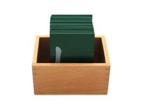 Montessori Chinese stroke sandpaper board set with wooden box for early childhood education.