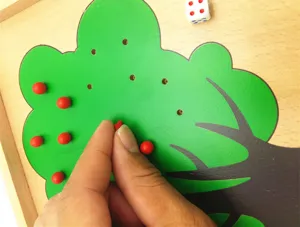 Montessori wooden apple counting toy math educational learning game for kids kindergarten