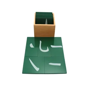 Montessori stroke sandpaper boards early education wooden learning toy for kids and toddlers